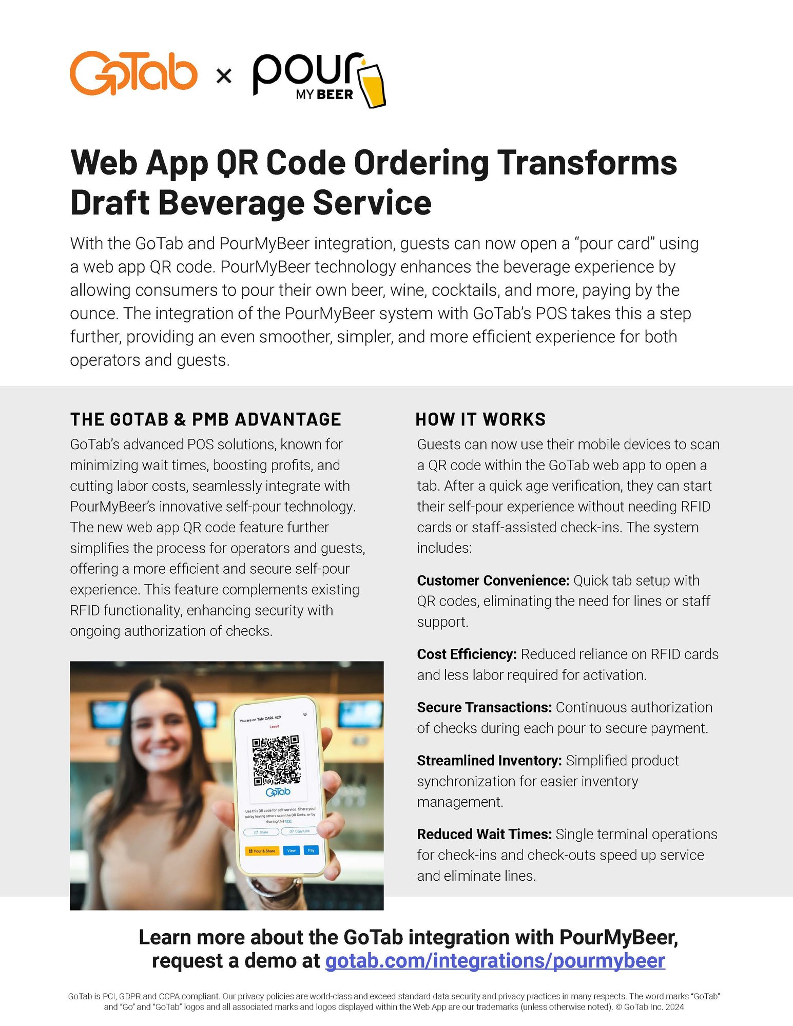 GoTab x Pour My Beer Web App QR Code Ordering Fact Sheet